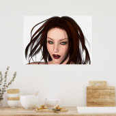 Brünett Beauty Poster (Küche)