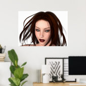 Brünett Beauty Poster (Heimbüro)