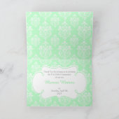 Brünett Boy First Communion Damask 'Danke' Dankeskarte (Innenseite)