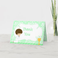 Brünett Boy First Communion Damask 'Danke'
