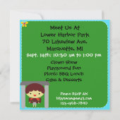 Brünett Boy Party im Park Invite Einladung (Rückseite)
