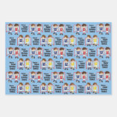 Brünett Boy Soccer Personalisiert Geschenkpapier Set (Vorderseite 3)