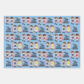 Brünett Boy Soccer Personalisiert Geschenkpapier Set (Vorderseite 2)