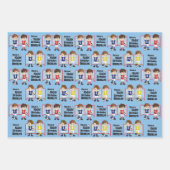 Brünett Boy Soccer Personalisiert Geschenkpapier Set (Vorderseite)