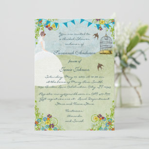 Brünett Bride Bunting Bridal Shower Einladungen