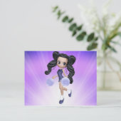 Brünett Cheerleader Girl Postcard Postkarte (Stehend Vorderseite)