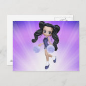 Brünett Cheerleader Girl Postcard Postkarte (Vorne/Hinten)