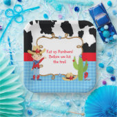 Brünett Cowboy Western Geburtstagsparty Pappteller (Party)