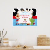 Brünett Cowboy Western Geburtstagsparty Poster (Küche)