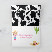 Brünett Cowgirl Western Geburtstagsparty Karte (Innenseite)