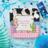 Brünett Cowgirl Western Geburtstagsparty Pappteller (Party)