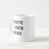 Brünett Elizabeth Holmes Kaffeetasse (Vorderseite Links)