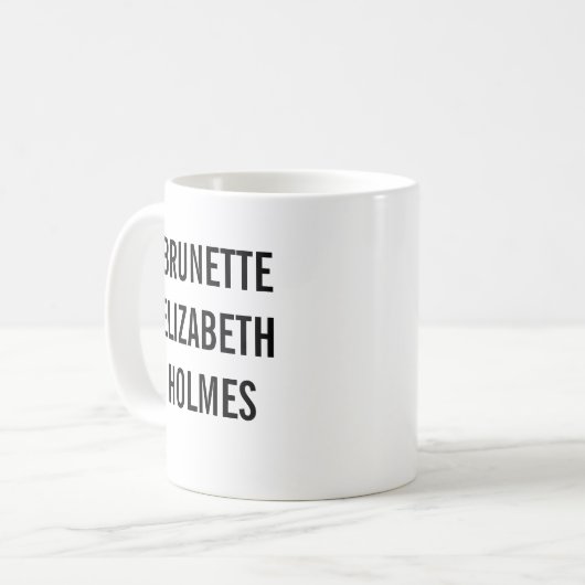 Brünett Elizabeth Holmes Kaffeetasse (Vorderseite Links)