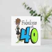 Brünett Fabulous am 40. Geburtstag Karte (Stehend Vorderseite)