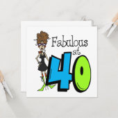 Brünett Fabulous am 40. Geburtstag Karte (Vorderseite/Rückseite Beispiel)