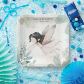 Brünett Fairy Girl Baby Dusche Pappteller (Party)