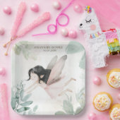 Brünett Fairy Girl Baby Dusche Pappteller (Party)