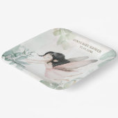 Brünett Fairy Girl Baby Dusche Pappteller (Gewinkelt)