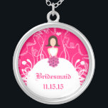 Brünett Fuchsia Wedding Bridesmaid Necklace Versilberte Kette<br><div class="desc">Keepake Necklaces Wählen Sie entweder Silver Plated Gold Finish oder Sterling Silver Unique Personalisiert Custom !st Christmas Gift Wedding Party Necklaces - um die Hintergrundfarbe zu ändern - klicken Sie auf Anpassen - wählen Sie das letzte Tool aus dem Drop-Down-Menü und wählen Sie aus einer der angezeigten Farben oder geben...</div>
