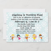 Brünett Girl Birthday Skaten Party Einladung (Rückseite)