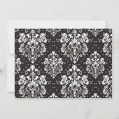 Brünett Girl First Kommune Damask Einladung (Rückseite)