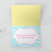 Brünett Girl Pool Party Bash Party Karte (Innenseite)