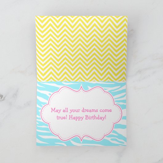 Brünett Girl Pool Party Bash Party Karte (Innenseite)