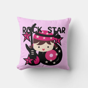 Brünett Girl Rock Star Pillow Kissen