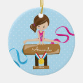 Brünett Gymnast Gymnastik Weihnachtsschmuck (Vorne)