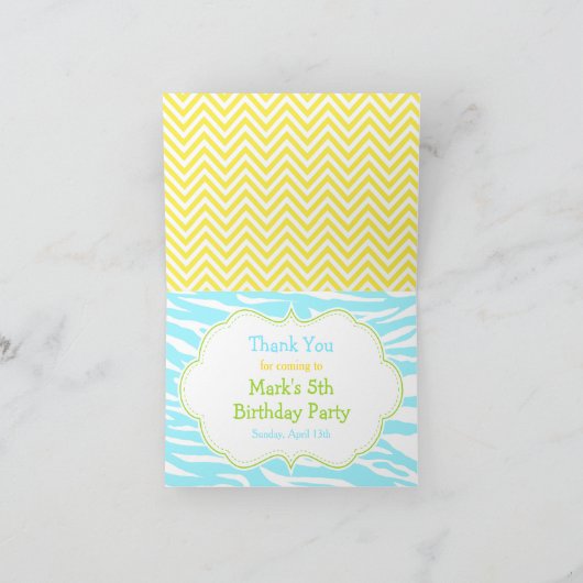 Brünett Hair Boy Pool Party Bash Party Dankeskarte (Innenseite)