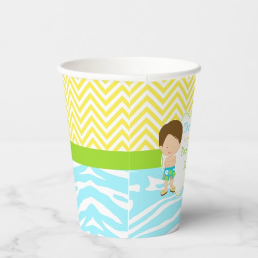 Brünett Hair Boy Pool Party Bash Party Pappbecher (Rechts)