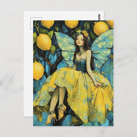 Brünett Lemon Tree Fairy Postkarte (Vorne/Hinten)