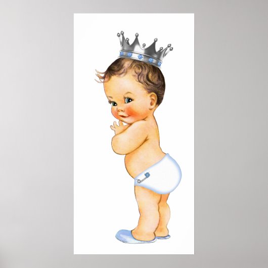 Brünett Little Prince Baby Dusche Poster (Vorne)