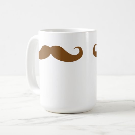 Brünett Mustache Kaffeetasse (Vorderseite Links)