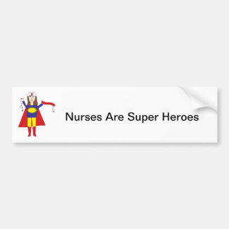 Brünett Nurses Super Hero Autoaufkleber