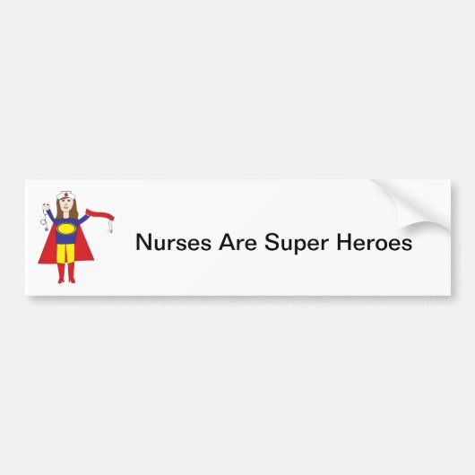 Brünett Nurses Super Hero Autoaufkleber (Vorne)