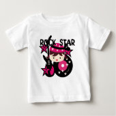 Brünett Rock Star Girl Baby Tutu Bodysuit Baby T-shirt (Vorderseite)