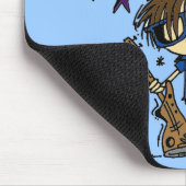 Brünett Rock Star Mousepad (Ecke)