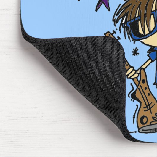 Brünett Rock Star Mousepad (Ecke)