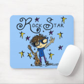 Brünett Rock Star Mousepad (Mit Mouse)