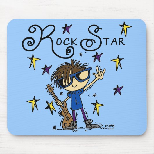 Brünett Rock Star Mousepad (Vorne)