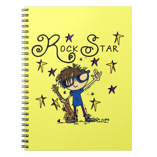 Brünett Rock Star Notizblock (Vorderseite)