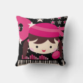 Brünett Rock Star Singer Pillow Kissen (Rückseite)