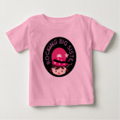 Brünett Rocking Big Sister Baby T-shirt (Vorderseite)