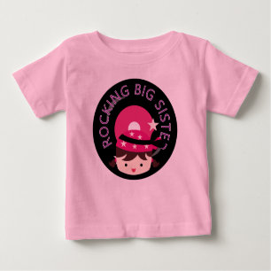 Brünett Rocking Big Sister Baby T-shirt