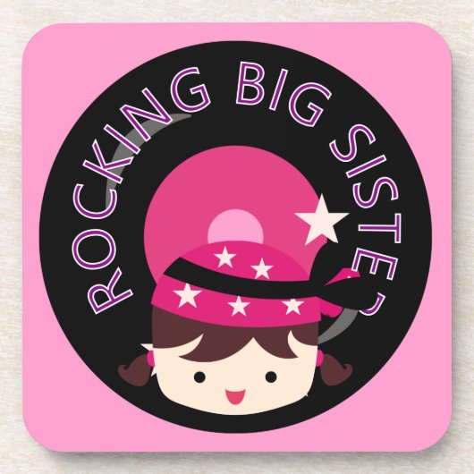 Brünett Rocking Big Sister Getränkeuntersetzer (Vorderseite)