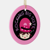 Brünett Rocking Big Sister Keramik Ornament (Rechts)