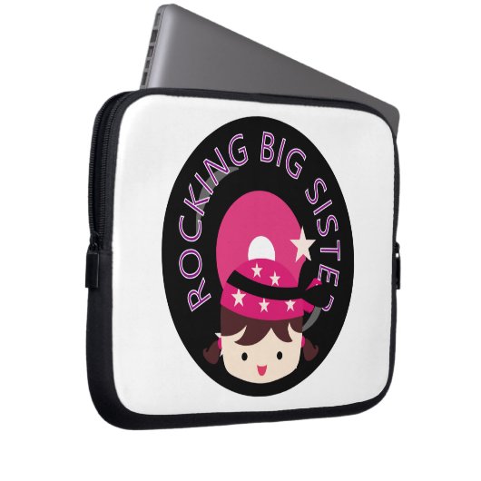 Brünett Rocking Big Sister Laptopschutzhülle (Vorne Rechts)