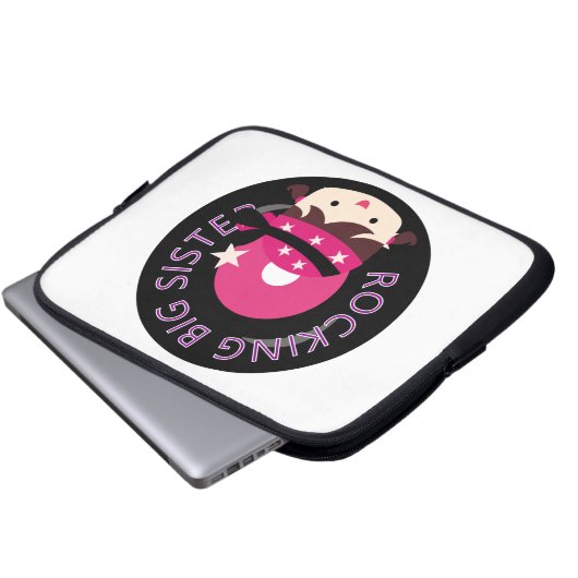 Brünett Rocking Big Sister Laptopschutzhülle (Vorne Knopf)