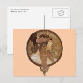 Brünett von Alphonse Mucha Postkarte (Vorne/Hinten)